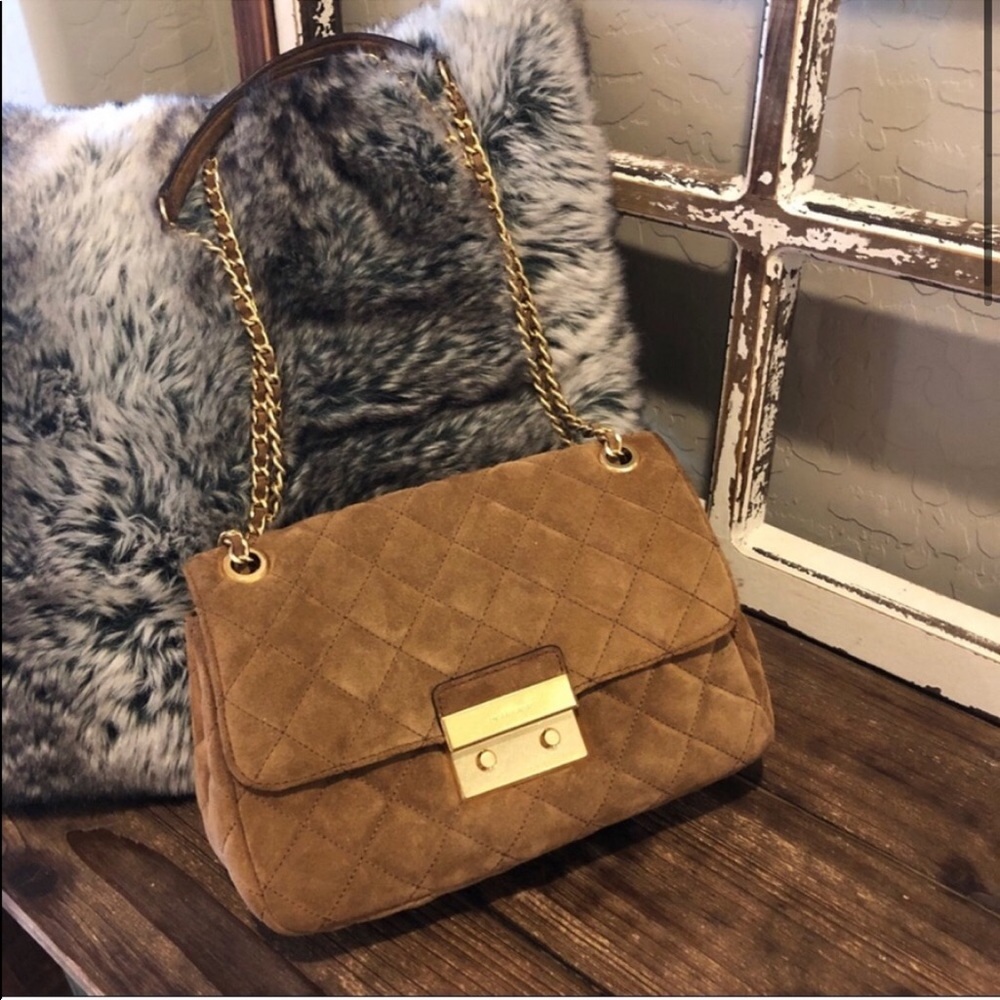 SOLD Michael Kors Quilted Suede Sloan Chain Bag - Picture 2 of 8